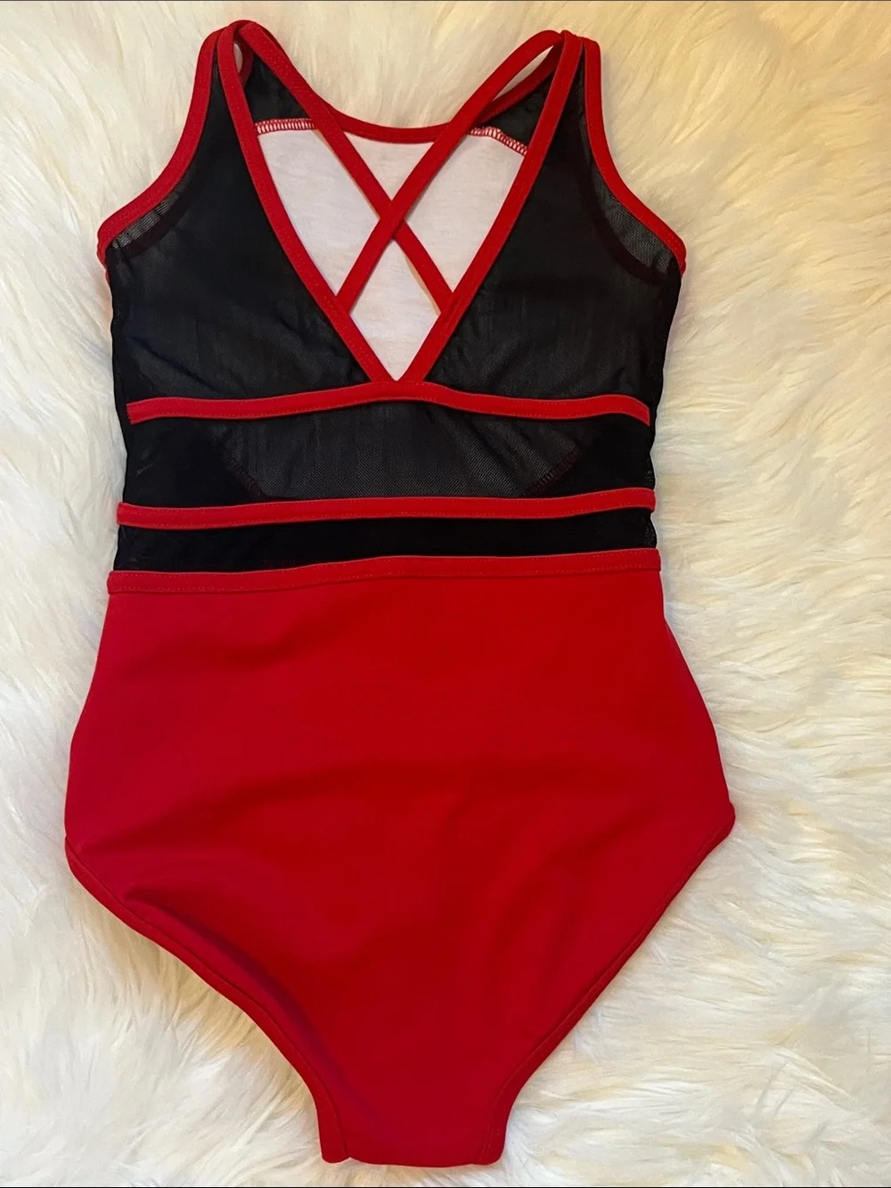 CY Red & Black Mesh Leotard IC